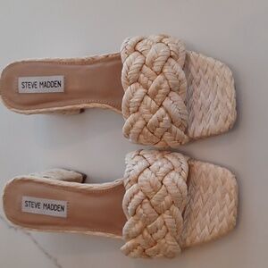 Steve Madden Natural Braided Slide Sandals